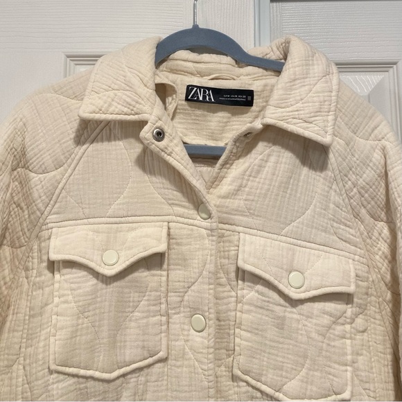 Zara Cream Quilted Jacket - Picture 3 of 6